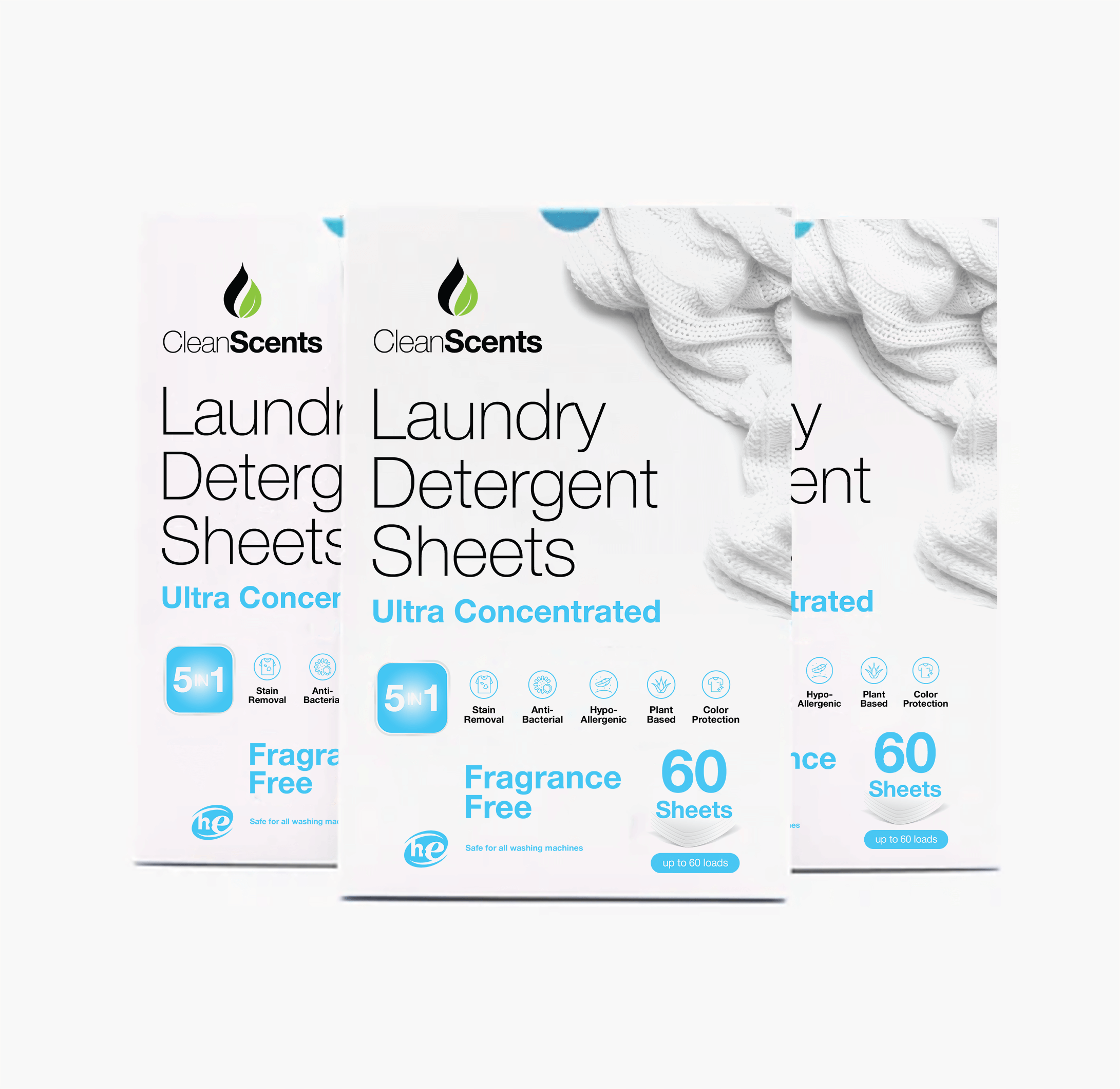 5in1 Fragrance Free Laundry Detergent Sheets - CleanScents