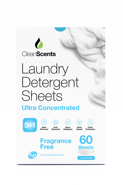 5in1 Fragrance Free Laundry Detergent Sheets - CleanScents