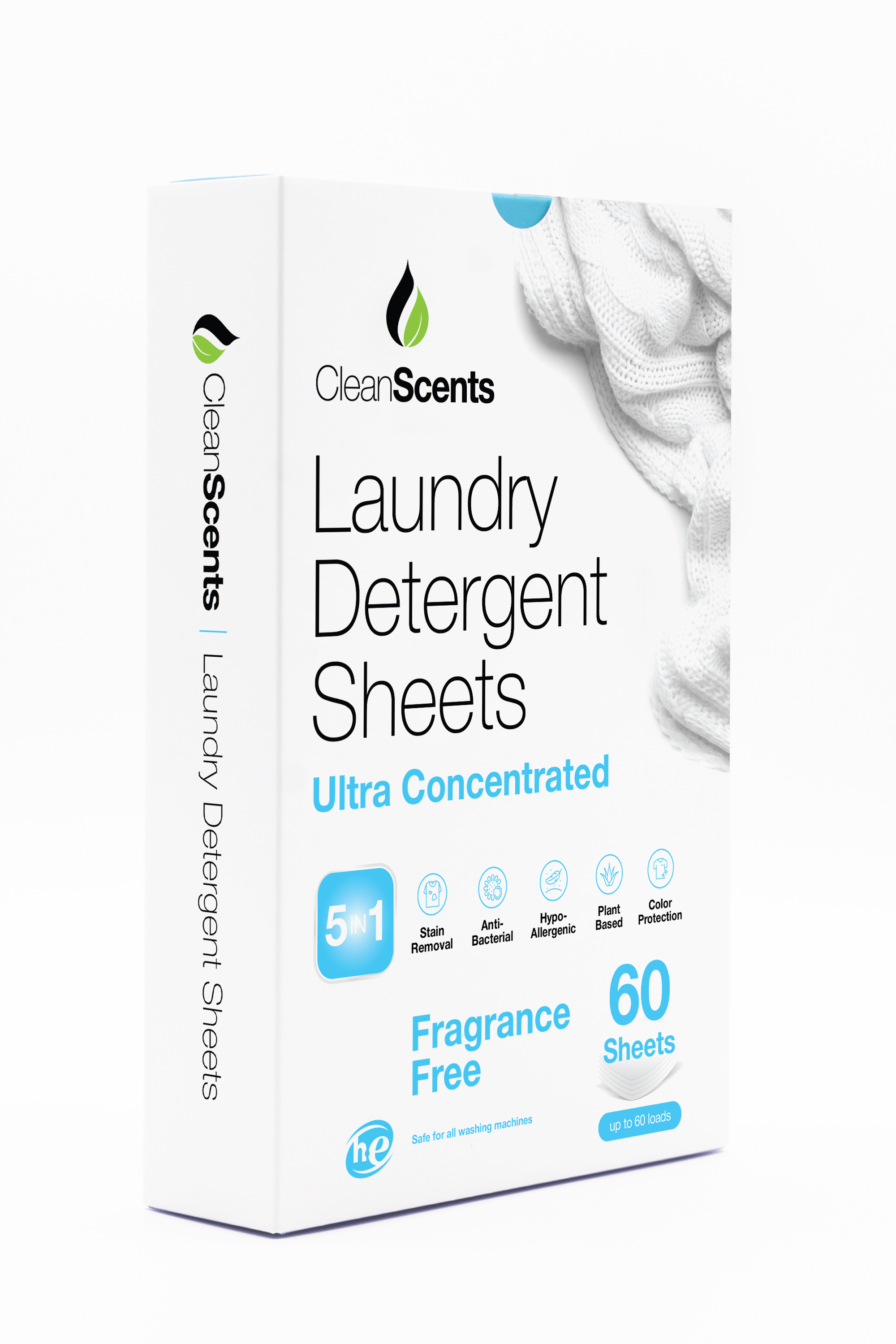 5in1 Fragrance Free Laundry Detergent Sheets - CleanScents