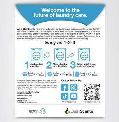 Sample Laundry Detergent Sheets