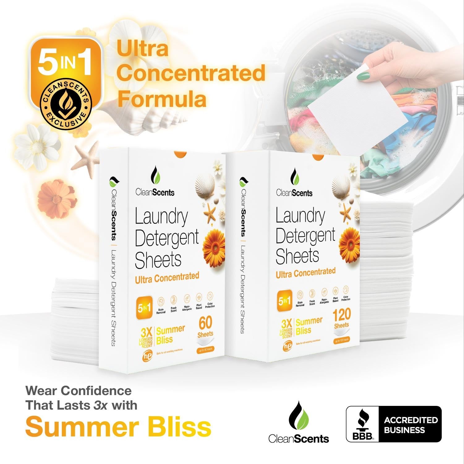 5in1 Summer Bliss Laundry Detergent Sheets